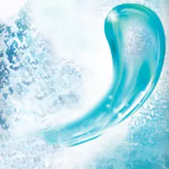 A wave of ocean water splashing and generating foam