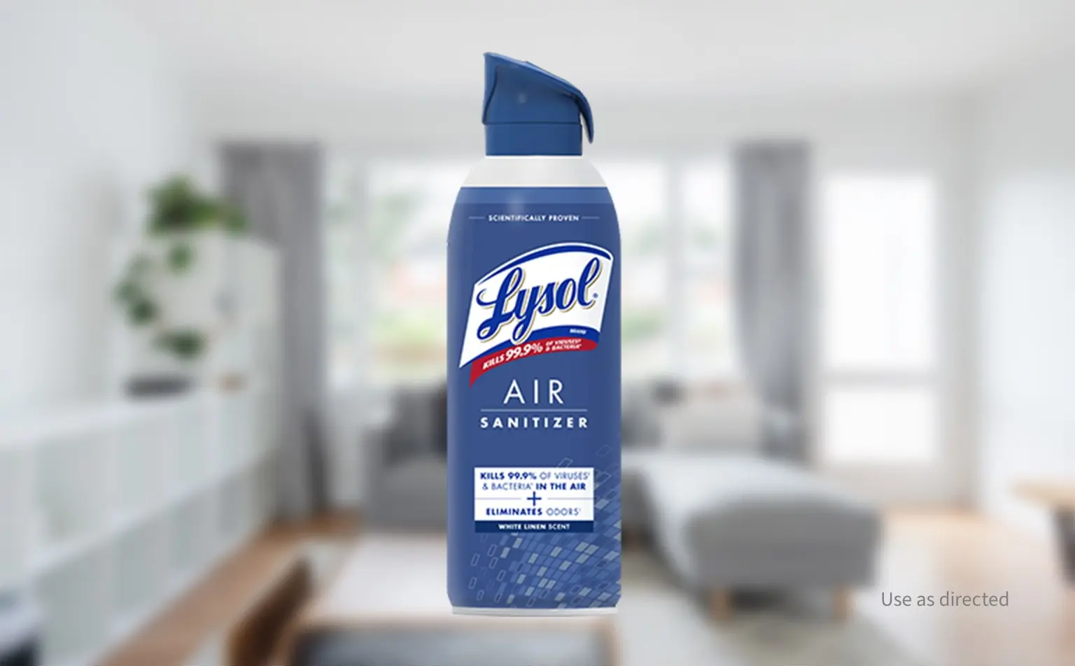 White Linen Lysol Air Sanitizer in a living room