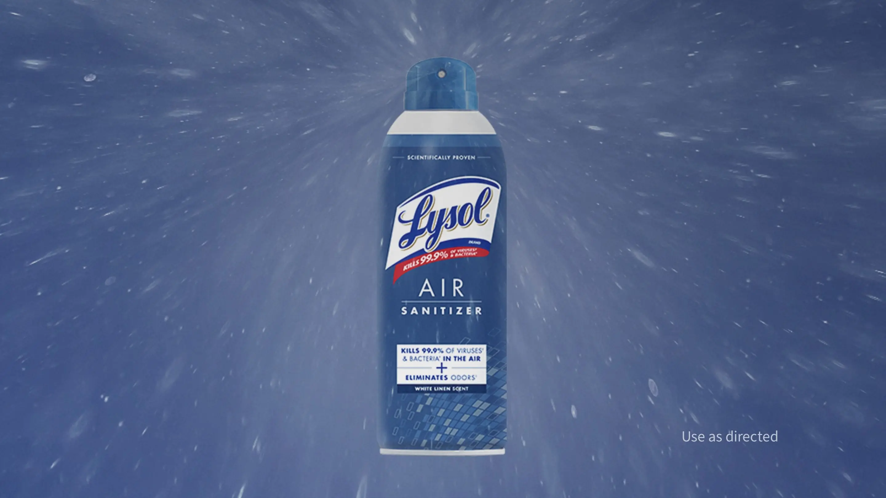 White Linen Lysol Air Sanitizer spraying 