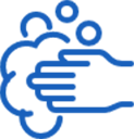 An icon showing handwashing
