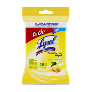 LYSOL® Disinfecting Wipes - Lemon & Lime Blossom® To-Go Flatpack 15 ct.