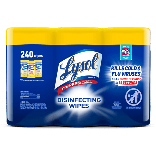 LYSOL® Disinfecting Wipes - Lemon & Lime Blossom® 3x80 ct.