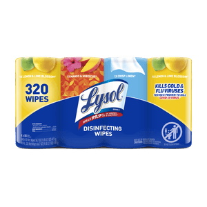 LYSOL® Disinfecting Wipes - (2 Lemon + 1 Brand New Day Mango & Hibiscus + 1 Crisp Linen) 4x80 ct.