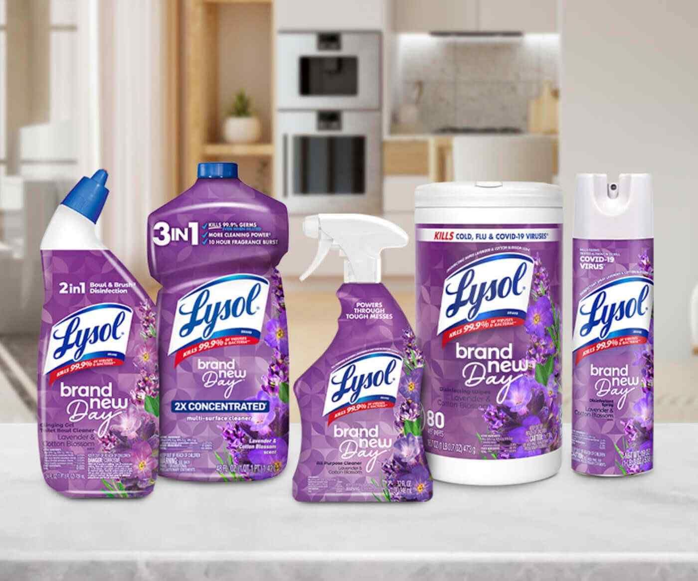 Lysol brand new day lavander and cotton blossom range